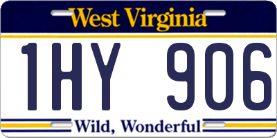 WV license plate 1HY906