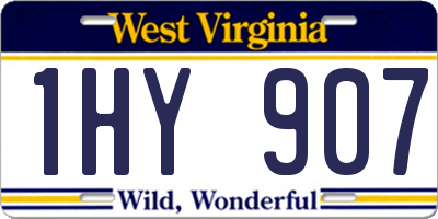 WV license plate 1HY907