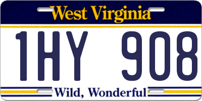 WV license plate 1HY908