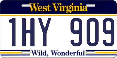 WV license plate 1HY909