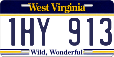 WV license plate 1HY913
