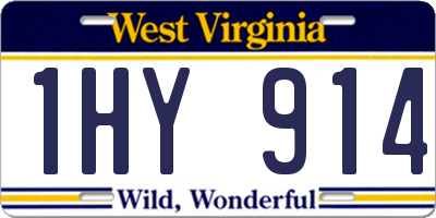 WV license plate 1HY914