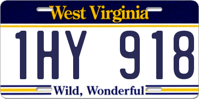 WV license plate 1HY918