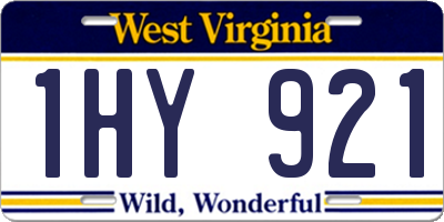 WV license plate 1HY921