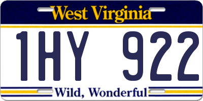 WV license plate 1HY922