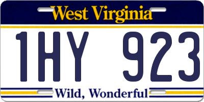 WV license plate 1HY923