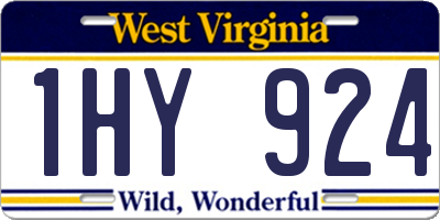WV license plate 1HY924