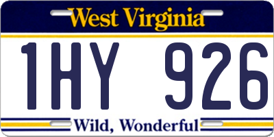 WV license plate 1HY926