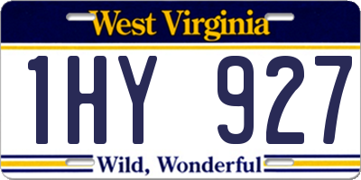 WV license plate 1HY927