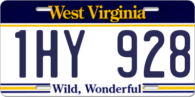 WV license plate 1HY928