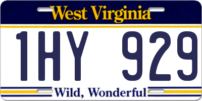 WV license plate 1HY929