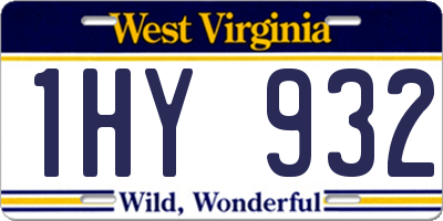 WV license plate 1HY932