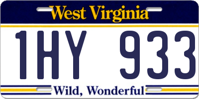 WV license plate 1HY933