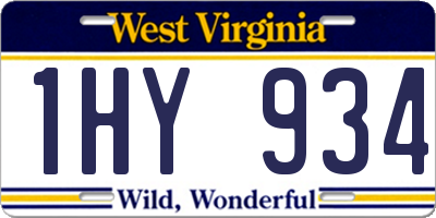 WV license plate 1HY934