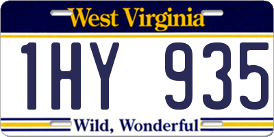 WV license plate 1HY935