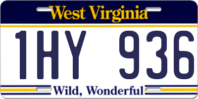 WV license plate 1HY936