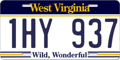 WV license plate 1HY937