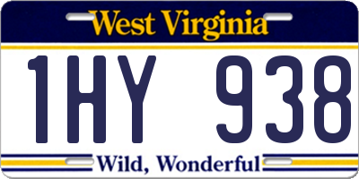 WV license plate 1HY938