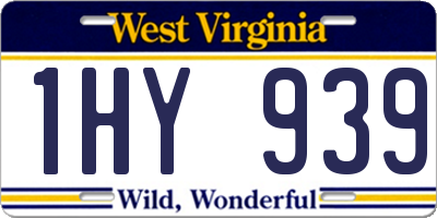 WV license plate 1HY939