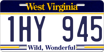 WV license plate 1HY945