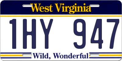 WV license plate 1HY947