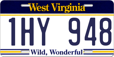 WV license plate 1HY948