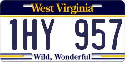 WV license plate 1HY957