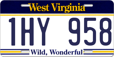 WV license plate 1HY958