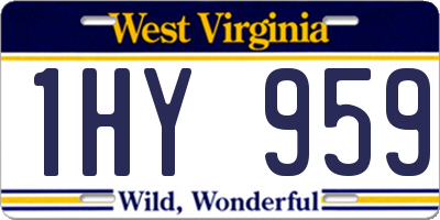 WV license plate 1HY959
