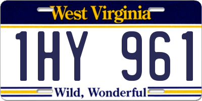 WV license plate 1HY961