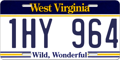 WV license plate 1HY964