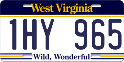 WV license plate 1HY965