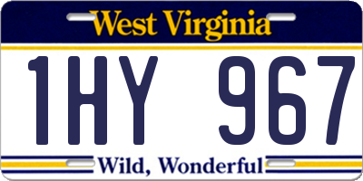 WV license plate 1HY967