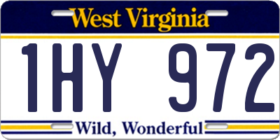 WV license plate 1HY972