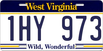 WV license plate 1HY973
