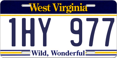 WV license plate 1HY977