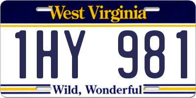 WV license plate 1HY981