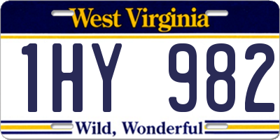 WV license plate 1HY982