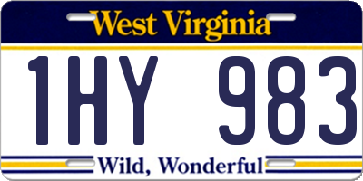 WV license plate 1HY983