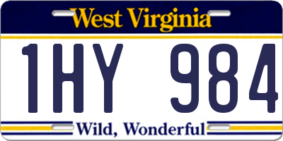WV license plate 1HY984
