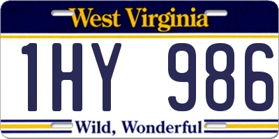 WV license plate 1HY986