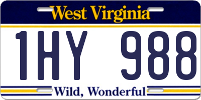 WV license plate 1HY988