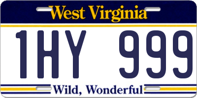WV license plate 1HY999