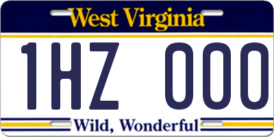 WV license plate 1HZ000