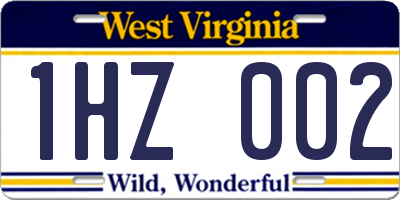 WV license plate 1HZ002