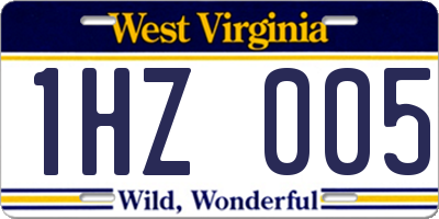 WV license plate 1HZ005