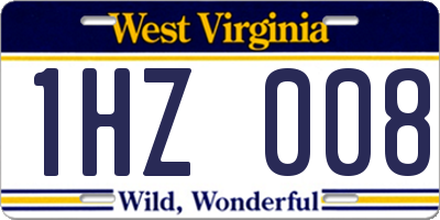 WV license plate 1HZ008