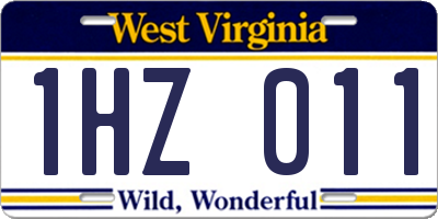 WV license plate 1HZ011
