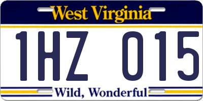 WV license plate 1HZ015