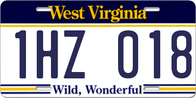 WV license plate 1HZ018